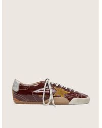 Golden Goose - True-Star Pour Homme En Cuir Naplak Bordeaux Avec Étoile En Cuir Velours Et Contrefort En Cuir Nappa Argenté, Homme, Taille - Lyst