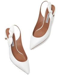 Tabitha Simmons Rise Bow-tie Slingback Heels - White