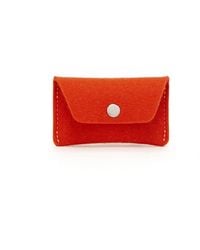 Graf & Lantz Merino Wool Felt Card Wallet - Orange