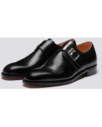 Grenson Leather Hanbury Monk Shoes in Black for Men Mens Shoes Slip-on shoes Monk shoes 