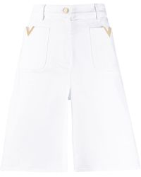 Valentino Vgold High-waisted Shorts - White