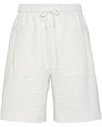 Fendi - Pantaloni Corti In Cotone Ff Bianco - Lyst