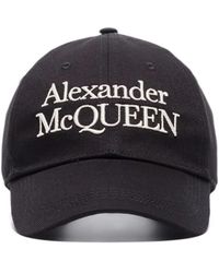 Alexander McQueen Cappello da baseball con ricamo - Nero