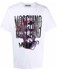 Moschino Glitch-effect Logo T-shirt - White