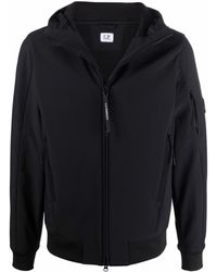 C.P. Company Zip-up Cotton Hooded Jacket - Black