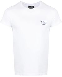 A.P.C. - White Denise Logo-print T-shirt - Lyst