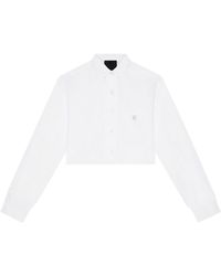 Givenchy - Cropped Shirt In Poplin - Lyst