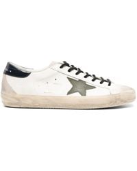 Golden Goose - Super-star Distressed Leather Sneakers - Lyst