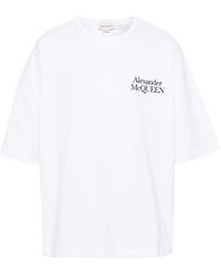 Alexander McQueen - T-shirt con logo oversize - Lyst