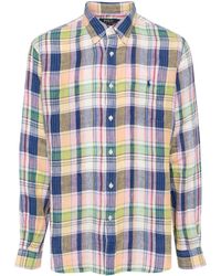 Polo Ralph Lauren - Camicia In Lino Scozzese Custom-fit - Lyst