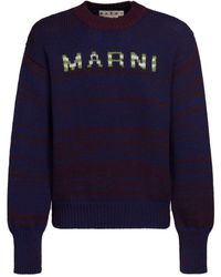 Marni - Intarsia-knit Logo Virgin-wool Sweater - Lyst