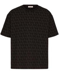 Valentino Garavani - T-shirt In Cotone Con Stampa Toile Iconographe All Over - Lyst