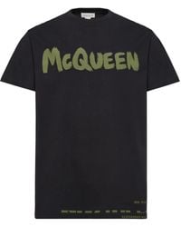 Alexander McQueen - Graffiti Cotton T-shirt - Lyst
