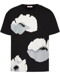 Valentino Garavani - T-shirt In Cotone Con Stampa Flower Portrait - Lyst