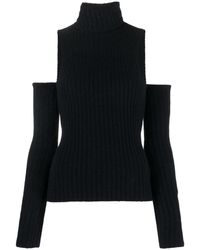 Blumarine - Detachable-sleeves Ribbed-knit Top - Lyst