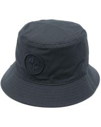 Stone Island - Logo Cotton Bucket Hat - Lyst
