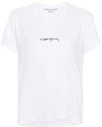 Stella McCartney - Logo-Embroidered Cotton T-Shirt - Lyst