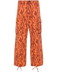 ERL - Flame-print Cargo Trousers - Lyst