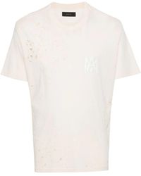 Amiri - Neutral Shotgun Cotton T-shirt - Lyst