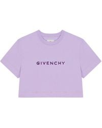 Givenchy - T-shirt Cropped In Cotone Tufted - Lyst