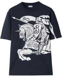 Burberry - T-shirt In Cotone Con Ekd - Lyst