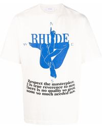 Rhude T-shirt compass - Blu