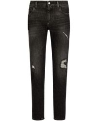 Dolce & Gabbana - Jeans slim con effetto vissuto - Lyst