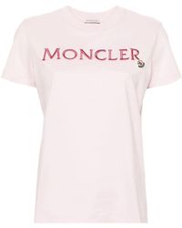 Moncler - T-shirt With Embroidered Logo - Lyst