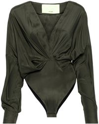 GAUGE81 - Nabi Drapped Silk Bodysuit - Lyst
