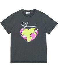 Ganni - Relaxed heart t-shirt - Lyst