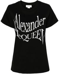 Alexander McQueen - T-shirt Con Stampa Frontale - Lyst