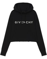 Givenchy - Felpa Corta Con Cappuccio Archetype In Tessuto Garzato - Lyst