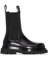 Bottega Veneta Lug Combat Rubberised Chelsea Boots - Black