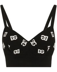 Dolce & Gabbana - Top With Dg Logo - Lyst