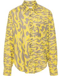 ERL - Flame-print Canvas Shirt - Lyst