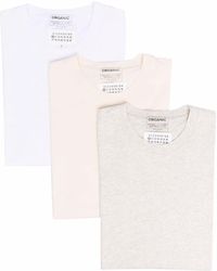 Maison Margiela Three-pack Organic Cotton T-shirts - White