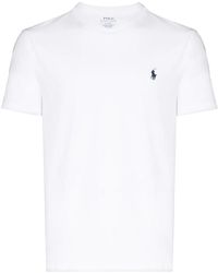 Ralph Lauren - Logo-embroidered Classic-fit Cotton And Linen-blend T-shirt X - Lyst