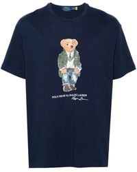 Polo Ralph Lauren - Polo Bear-print Crewneck Cotton-jersey T-shirt - Lyst