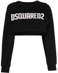 DSquared² - Logo-print Cropped Sweatshirt - Lyst