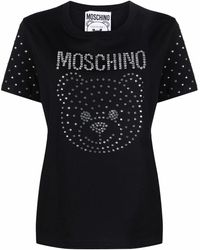 Moschino - Crystal-embellished Short-sleeve T-shirt - Lyst