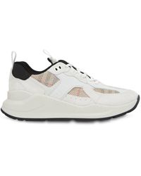 Burberry Check mesh sneakers - Bianco