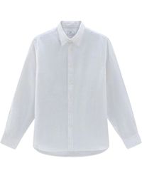 Woolrich - Point-collar Linen Shirt - Lyst