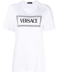 Versace - T-Shirt With Embroidery - Lyst