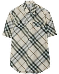 Burberry - Camicia In Cotone Check - Lyst