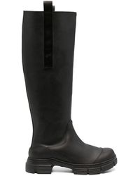 Ganni Pull-on Knee Boots - Black