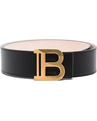 Balmain B Plaque Wide Belt - Black