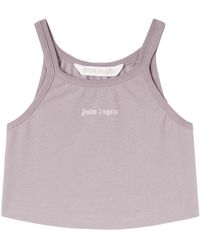 Palm Angels - Top crop con stampa - Lyst