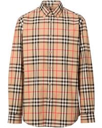 Burberry Cotton Camicia Salter Clothing in Brown for Men | Lyst Australia