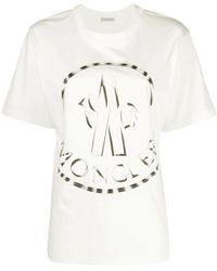 Moncler - Bi-colour Logo-print T-shirt - Lyst