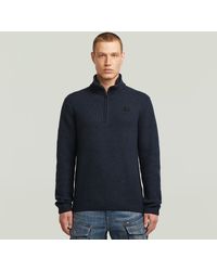 G-Star - Pull Double Collar Half Zip - Lyst